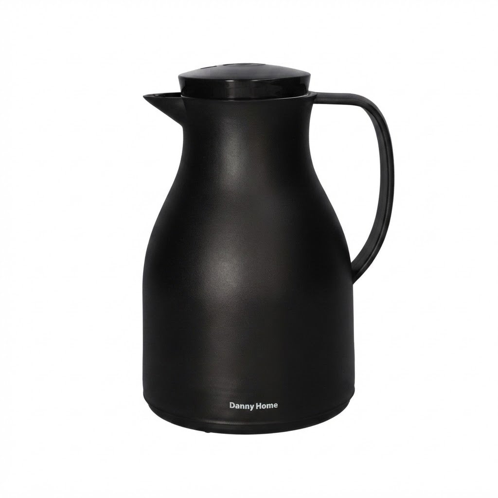 Danny Home Premium 1L Black Thermal Vacuum Jug for Elegant Hot & Cold Beverage Serving