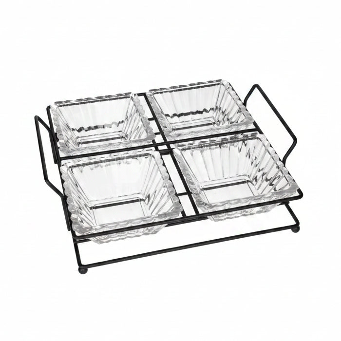 Danny Home Luxury 4-Piece Glass Snack Bowl Set – 250ml Elegant Serving Collection for Entertaining