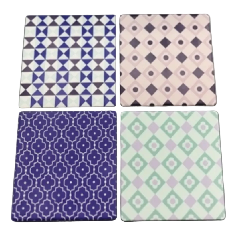 Danny Home Premium Porcelain Coaster – Practical Kitchen Essential for 10cm, set of 12 for Everyday Use