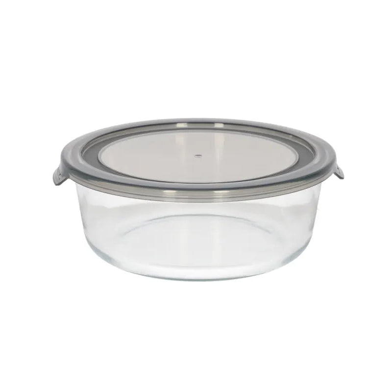 Danny Home Premium 1300ml Round Crisper Glass with PP Lid for Elegant Everyday Dining & Kitchen Organization
