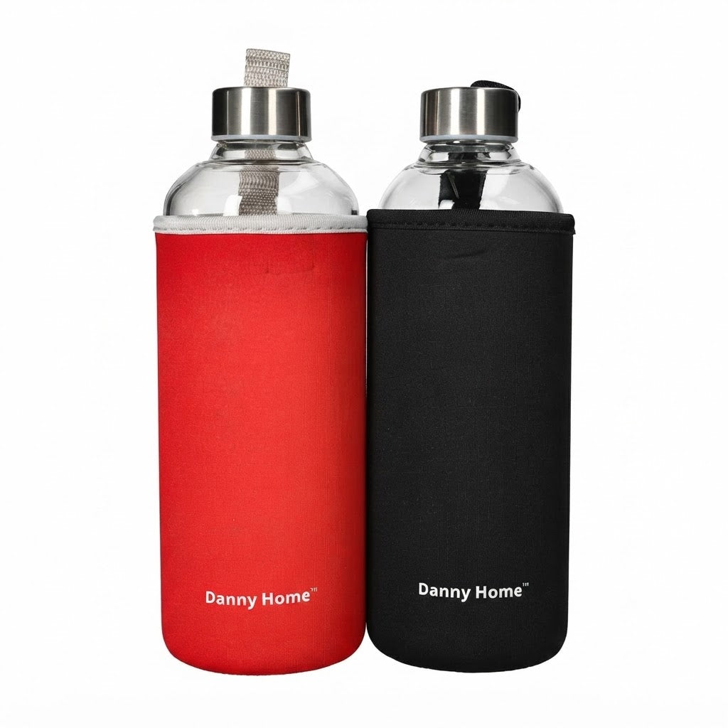 Danny Home Elegant 1000ml Glass Drinks Bottle for Family Dining & Beverage Storage