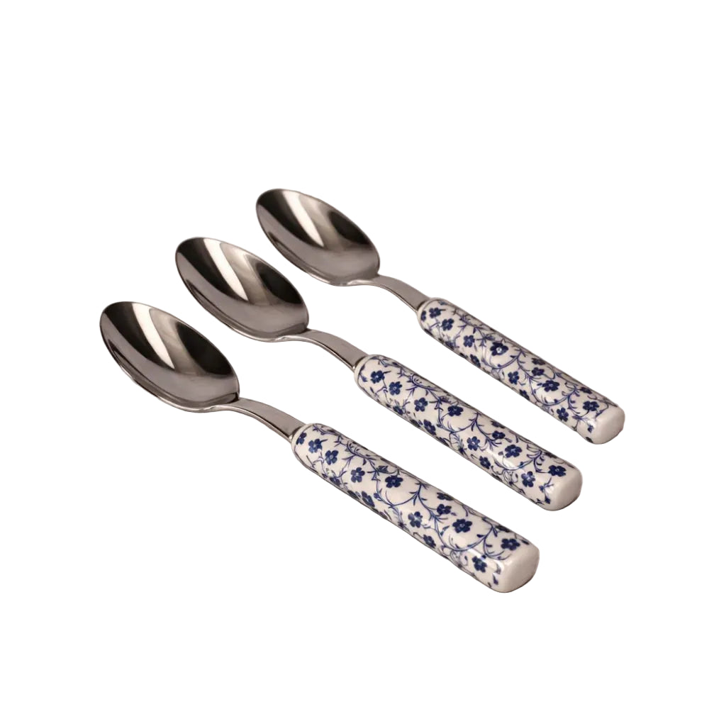 Danny Home Elegant 3-Piece Dessert Spoon Set, 16cm Stainless Steel Tableware for Desserts, Tea & Everyday Dining