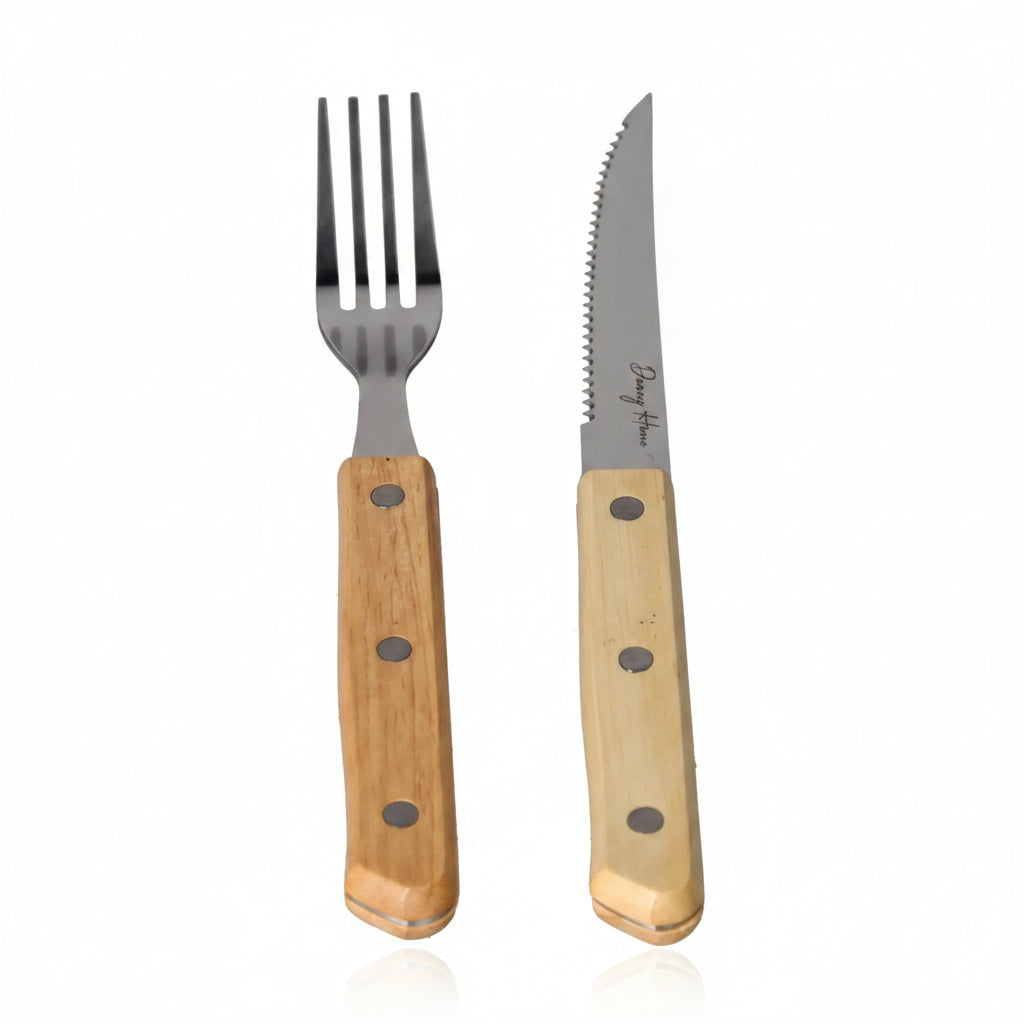 Danny Home Premium 12-Piece Steak Knife & Fork Set for Elegant Dining, Family Meals & Special Occasions