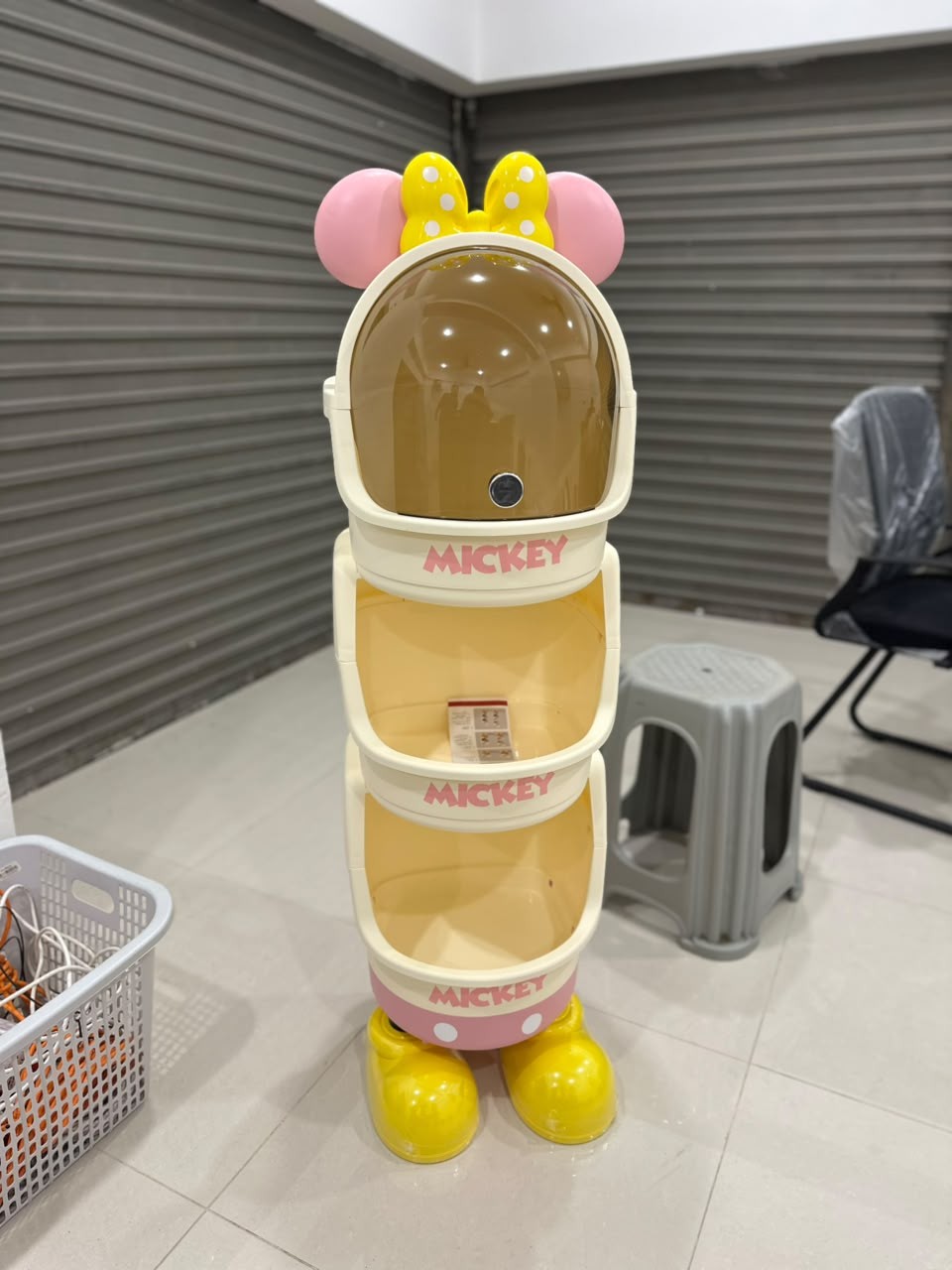 Disney-Inspired 4-Tier Kids Storage Organizer with Flip-Top Cabinet