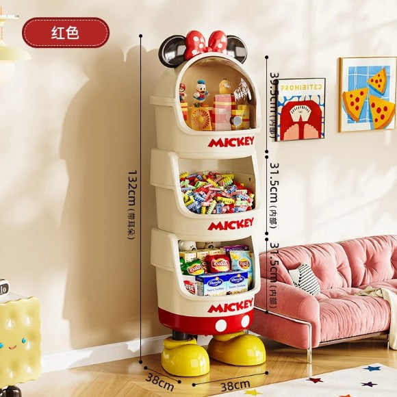 Disney-Inspired 4-Tier Kids Storage Organizer Multi-Purpose Toy & Nursery Organizer