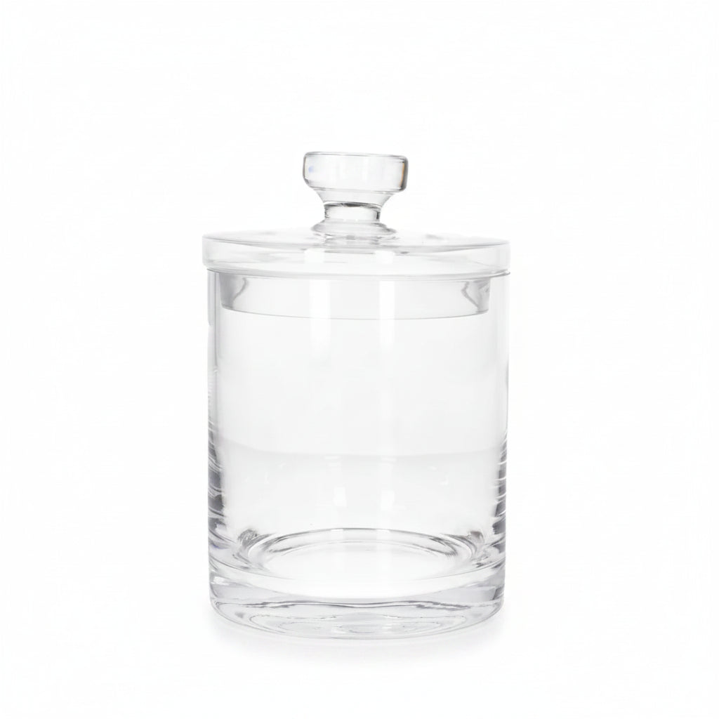 Danny Home Premium Glass Storage Jar 12x12x18cm for Elegant Everyday Dining & Entertaining