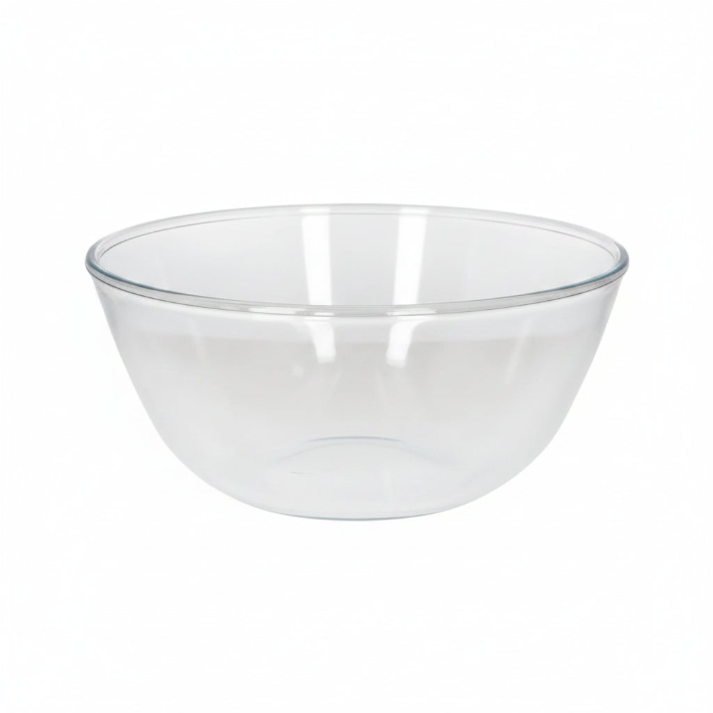 Danny Home Premium Round Glass Salad Bowl 4400ml for Elegant Everyday Dining & Kitchen Use