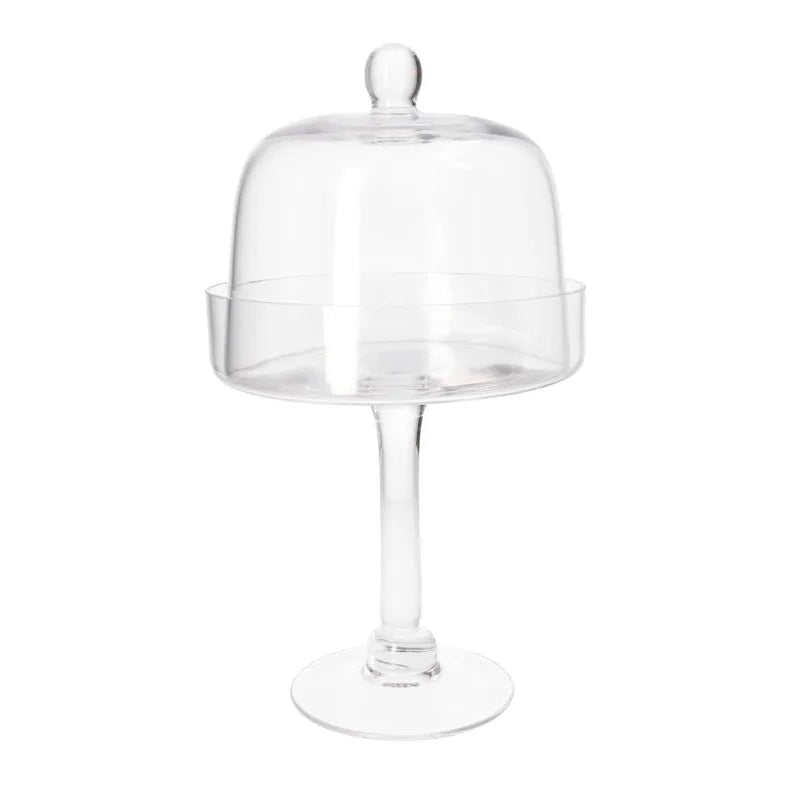 Danny Home Luxury Glass Cake Stand with Protective Cover – Elegant Premium Dessert Serving & Storage