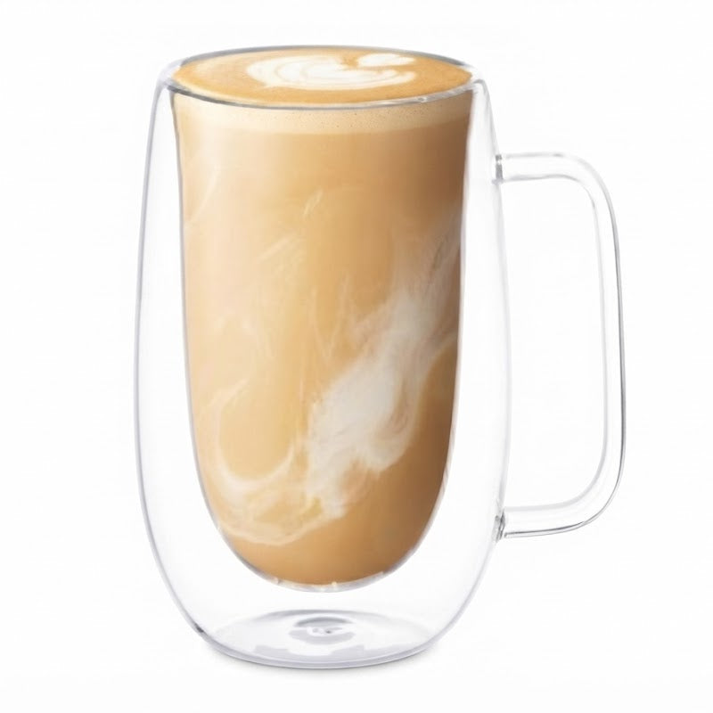 Danny Home Premium Double-Wall Glass Cup Set – 2 Pieces, 350ml Elegant Hot & Cold Beverage Drinkware