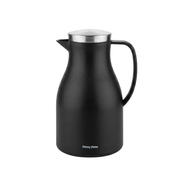Danny Home Premium 1L Black PP+Glass Black Thermal Vacuum Jug for Elegant Hot & Cold Beverage Serving