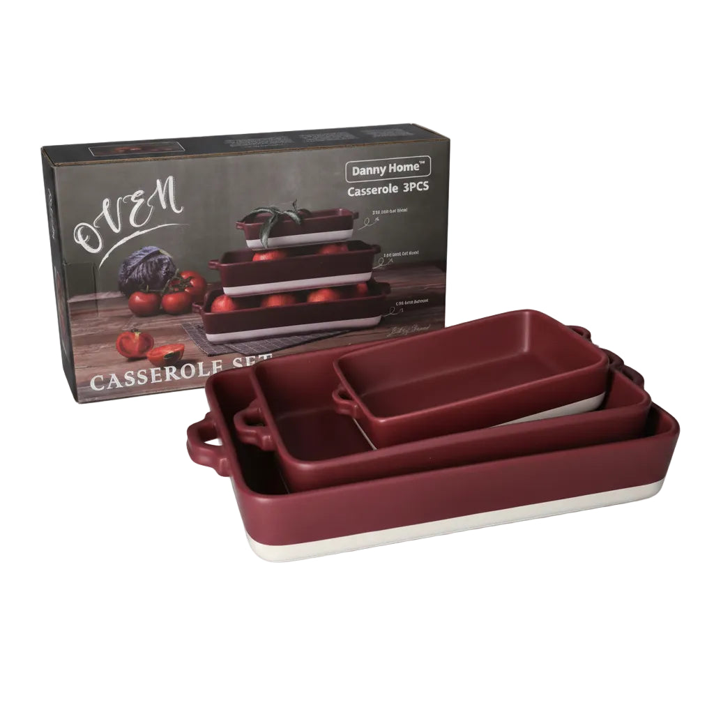 Danny Home Premium 3-Piece Bakeware Set in 19cm, 26cm & 31cm Sizes