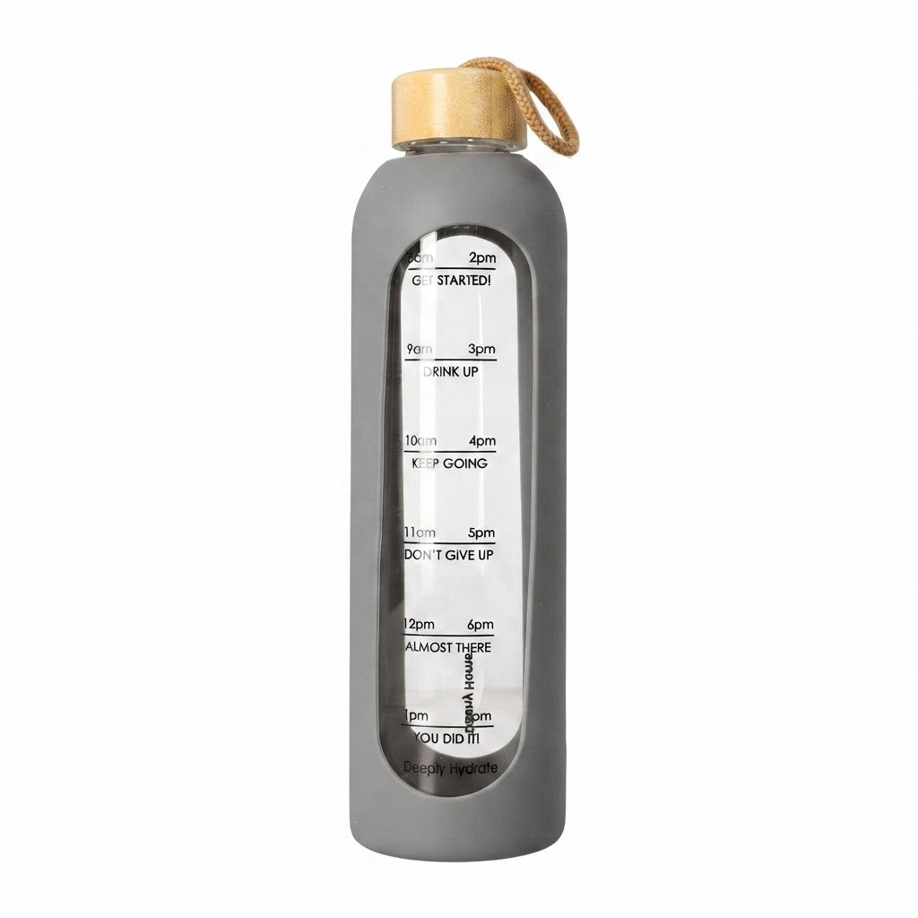 Danny Home Modern 1000ml Glass Drinks Bottle – Premium Reusable Water & Beverage Bottle for Daily Hydration