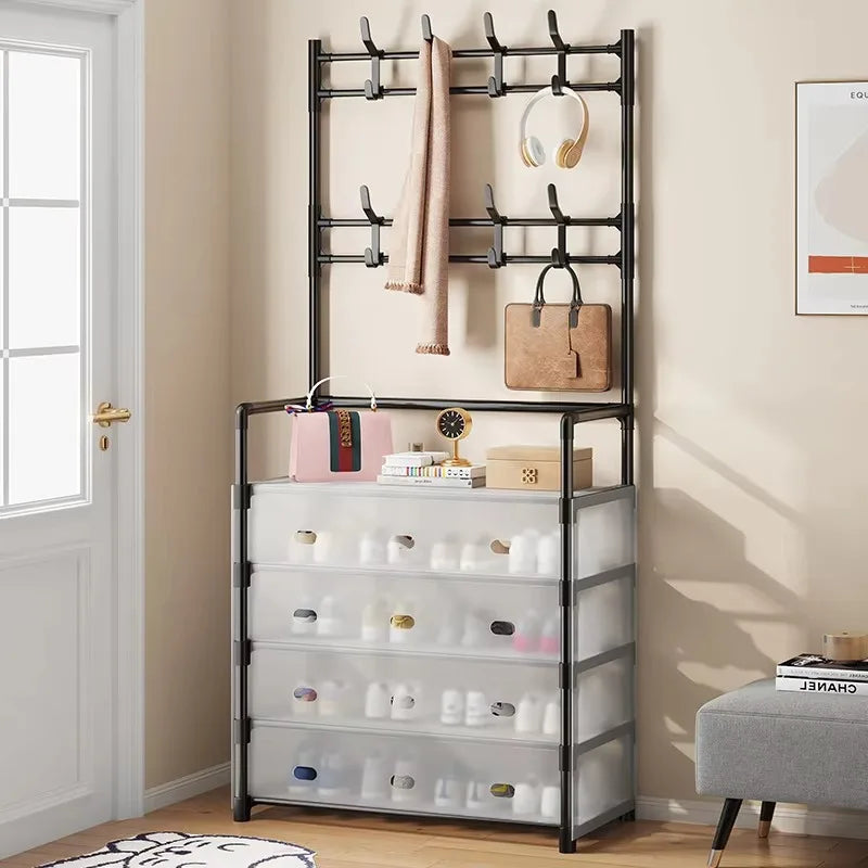 Multi-Functional Shoe and Coat Rack Wide Dustproof Organizer