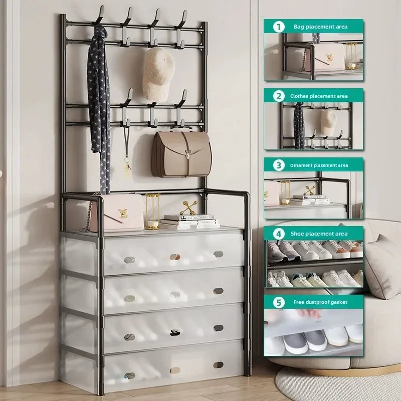 Multi-Functional Shoe and Coat Rack Wide Dustproof Organizer