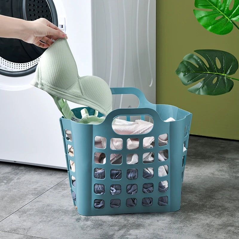 Luxury Foldable Plastic Laundry Basket with Handles