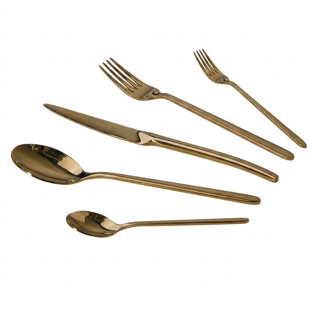 Danny Home Premium 30-Piece Stainless Steel Cutlery Set for Complete Family Dining, Hosting & Elegant Table Settings