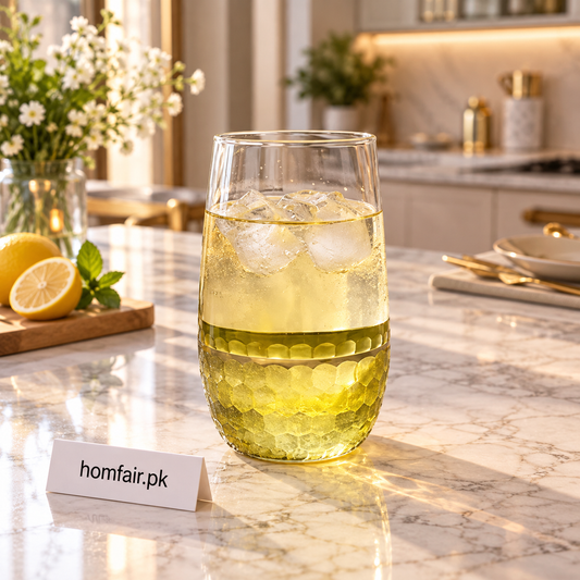 Golden Bottom Crystal Oval Glasses – Luxury Premium Set of 6
