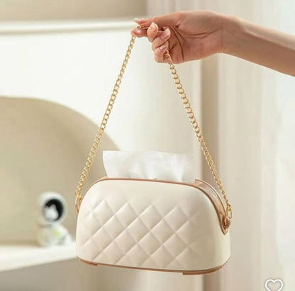 Handbag Style Tissue Box Elegant Leather Tissue Holder for Home