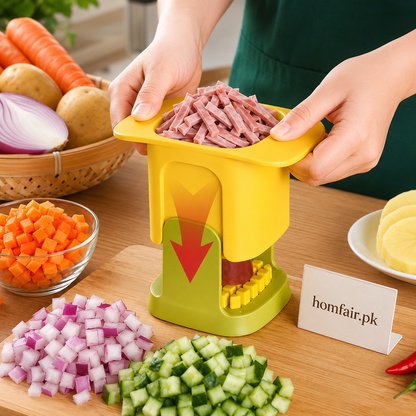 2-in-1 Vegetable press Chopper Dicing & Slitting Kitchen Chopping