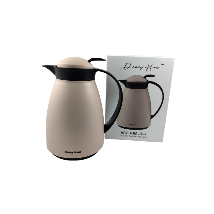 Danny Home Premium 1L Mocha Thermal Vacuum Jug for Elegant Hot & Cold Beverage Serving