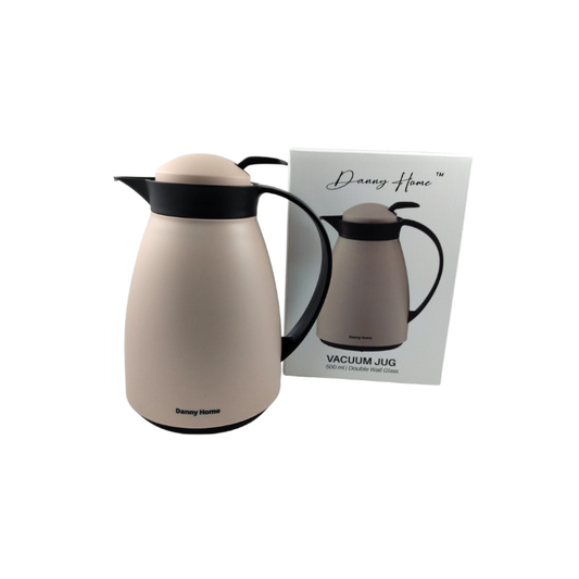 Danny Home Premium 1L Mocha Thermal Vacuum Jug for Elegant Hot & Cold Beverage Serving
