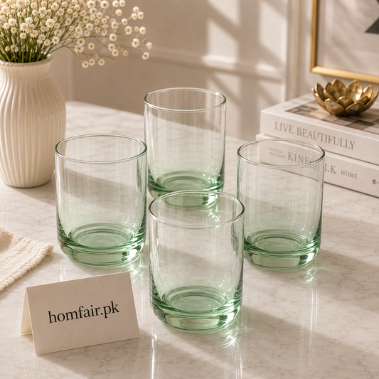 Premium Glass Drinking Set of 4 – 310ml Elegant Everyday Tableware