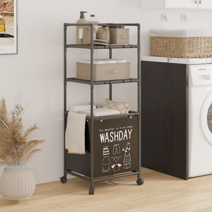 Rolling Laundry Storage Rack Multi-Tier Organizer