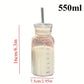 Transparent Glass Water Bottle with Straw Leakproof Drinkware