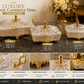 Luxury Acrylic Casserole Serving Dish with Gold Stand & Lid