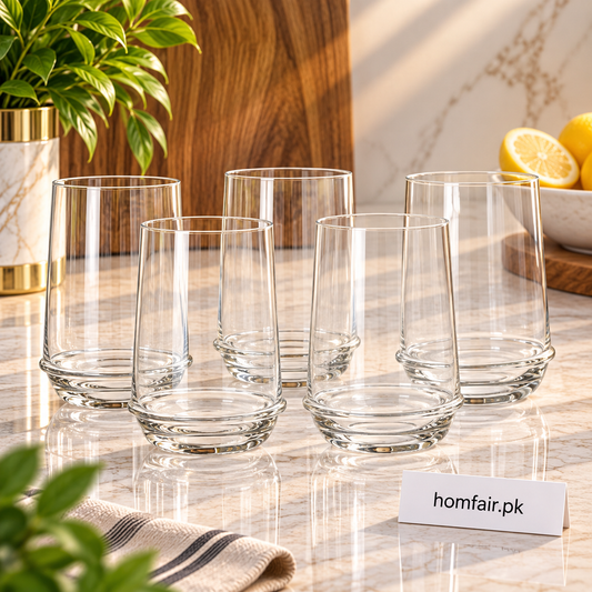 Danny Home Premium Glassware Collection – 4-Piece Drinking Glass Set, 396ml Elegant Tableware