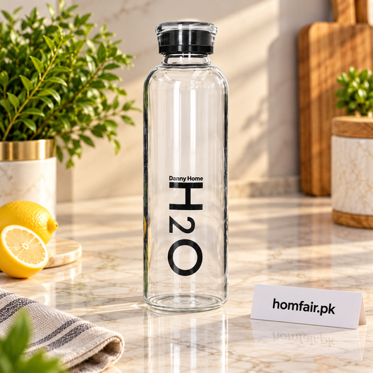 Danny Home Modern Glass Drinks Bottle – 750ml Stylish Premium Water & Beverage Bottle for Daily Use