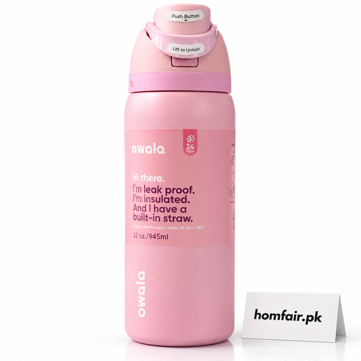 Owala FreeSip 32oz Pink Insulated Water Bottle