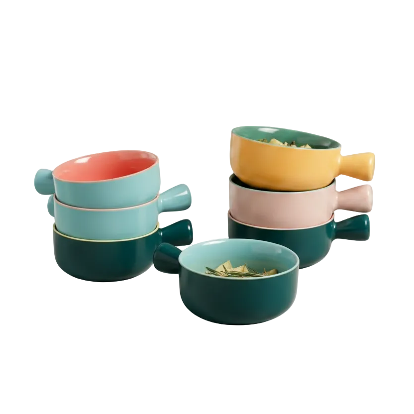 Danny Home Elegant 6.2-Inch Porcelain Bakeware Dish for Individual Baking & Serving