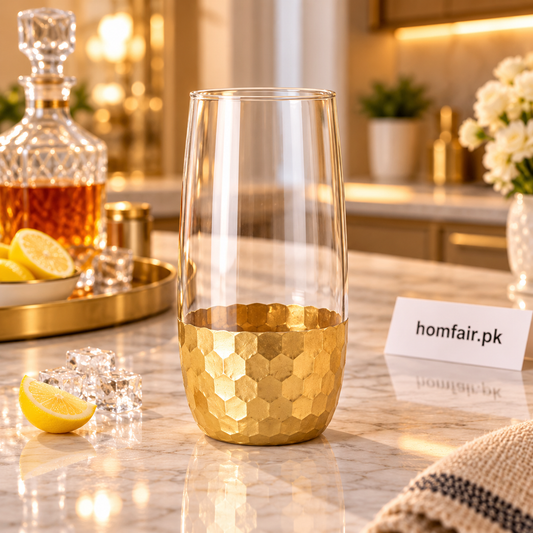 Artisan Hand-Hammered Crystal Glass Set – Premium 6-Piece Drinkware