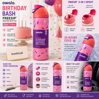 Owala Birthday Bash Insulated Water Bottle – 24oz