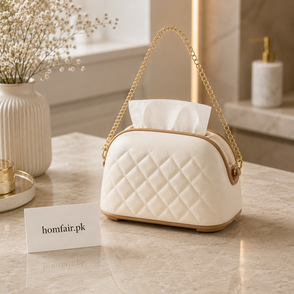 Handbag Style Tissue Box Elegant Leather Tissue Holder for Home