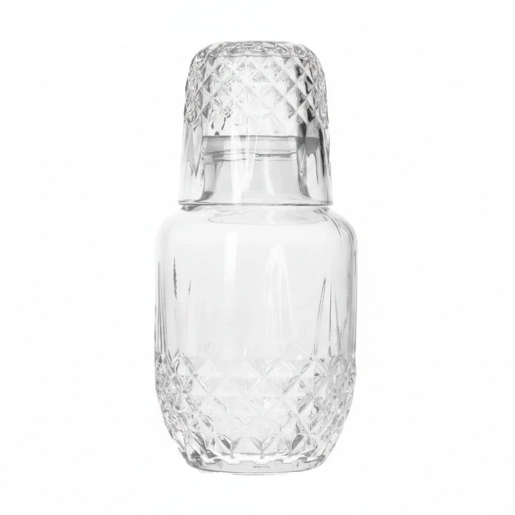 Premium Glass Water Carafe 600ml – Elegant Tabletop Serving Bottle