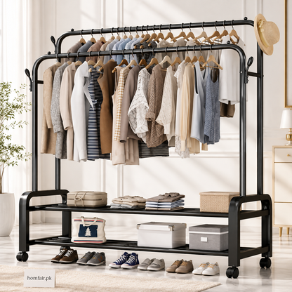 Heavy Duty Double Pole Clothes Hanger – 48 KG Weight Capacity