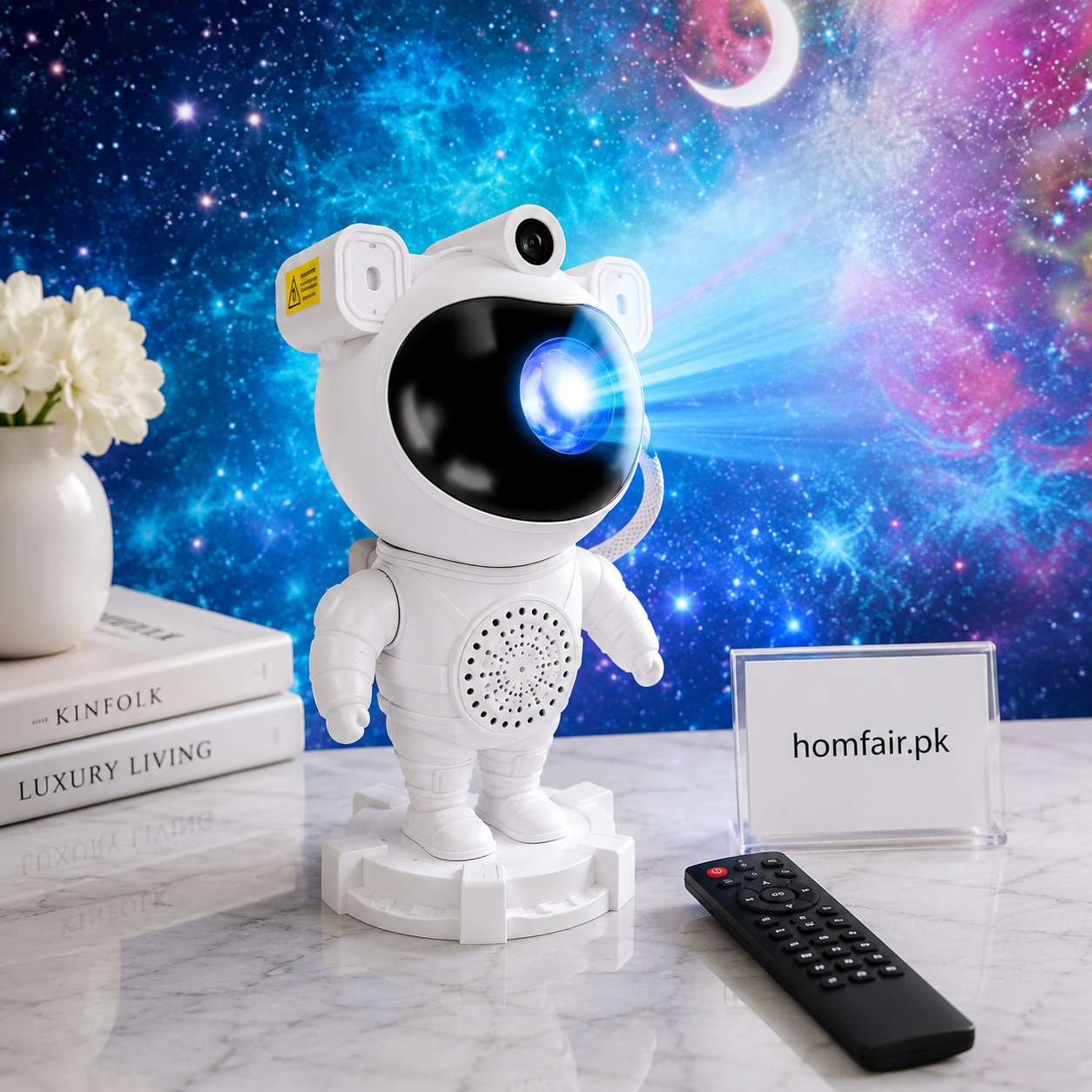 Astronaut Galaxy Projector with Bluetooth Speaker, Aurora Night Light & Remote Control
