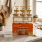 Premium 6-Piece Glass Storage Jar Set with Gold Deer Lid & Bamboo Stand