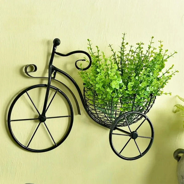 Bicycle Design Wall Basket for Home Decoration | Luxury Floral Wall Decor