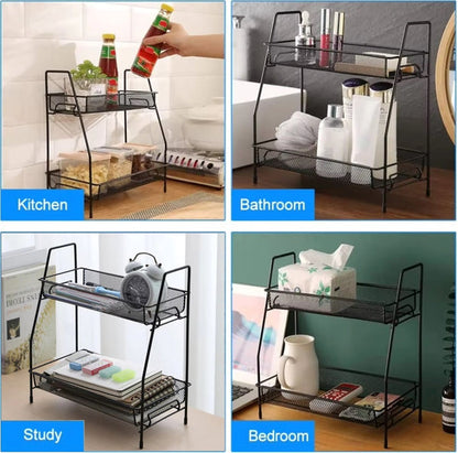 2 Layer Metal Stand Multi-Purpose Organizer
