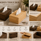 Premium Wooden Tissue Box Holder – Modern Bamboo & Walnut Decorative Tissue Box Cover
