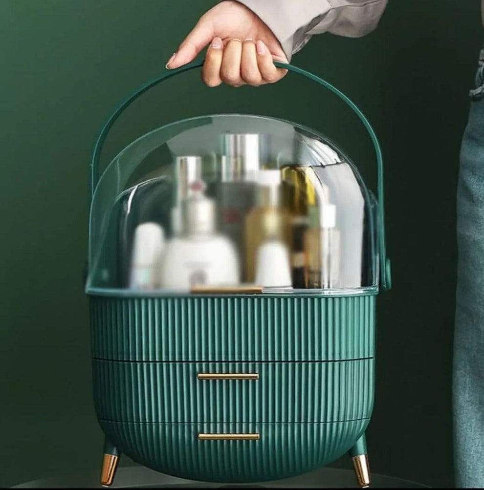 Luxury 3-Layer Makeup Organizer for Elegant & Efficient Desktop Storage