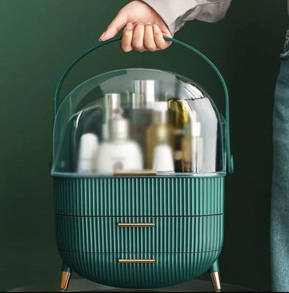 Luxury 3-Layer Makeup Organizer for Elegant & Efficient Desktop Storage