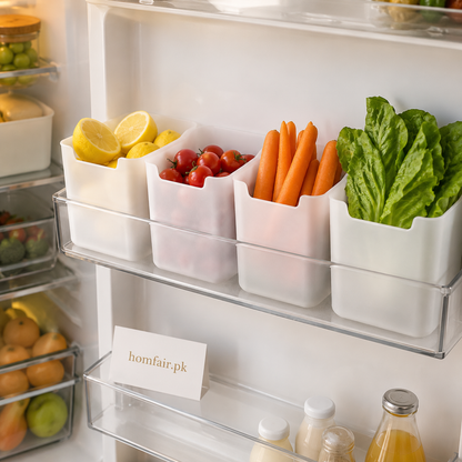 4-Piece Refrigerator Door Storage Bin Set for Fruits & Vegetables (4pcs)