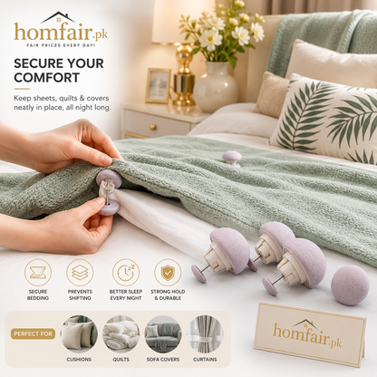Premium Duvet Cover Clips (4 Pcs) – Quilt Holder & Anti-Slip Bedding Fasteners