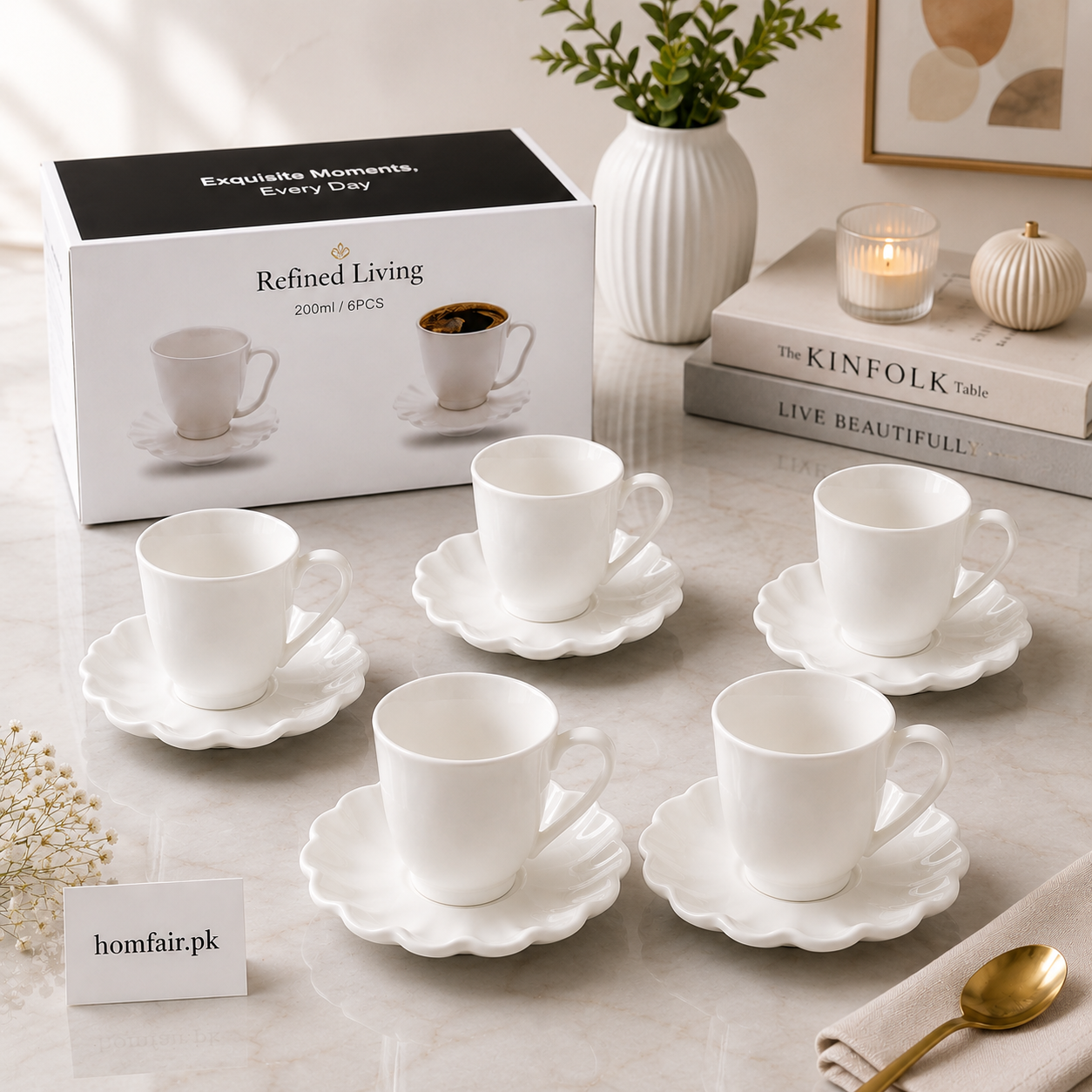Danny Home Cup & Saucer Set – 200ml (6 Pcs)
