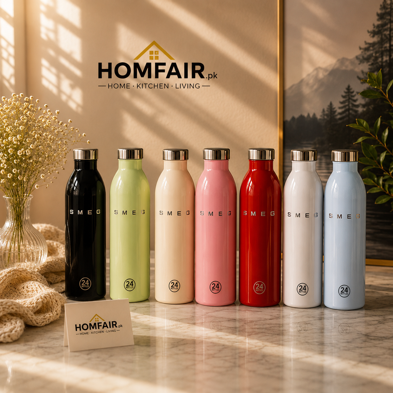 SMEG Style Stainless Steel Insulated Water Bottle