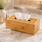 Premium Natural Elegant minimalist wooden design Bamboo Tissue Box